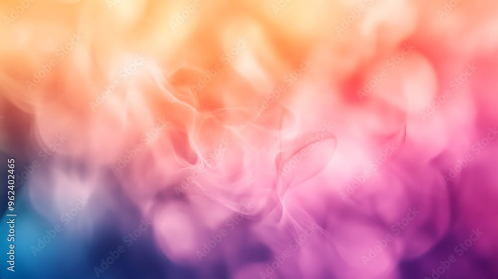 Poster abstract colorful background with soft blurred effect and white shapes.