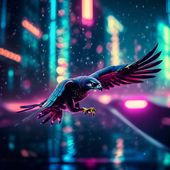 Falcon Cyber Punk Style Flying