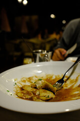 Typical southern French ravioli at night