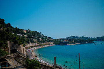 Villefranche sur Mer beach at summer