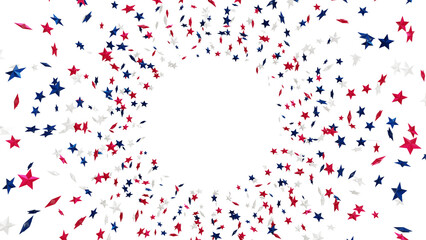 Star-Spangled Celebration: This vibrant 3D illustration features stars in the colors of the American flag, ideal for adding a festive touch to patriotic content.