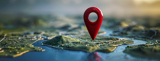 Animated 3D game sprite of a rotating locator pin used for map navigation or as a destination marker.