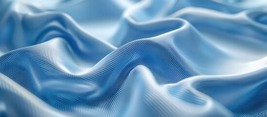 Fototapeta premium Mesmerizing Fluid Waves of Ethereal Blue Gradient Abstract Background Captivating digital art with smooth flowing curves and shimmering iridescent textures Futuristic minimalist