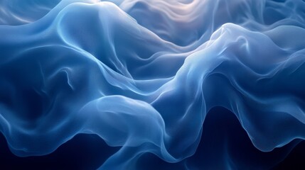 Obraz premium Smoky Blue Abstract Background with Fluid Shapes