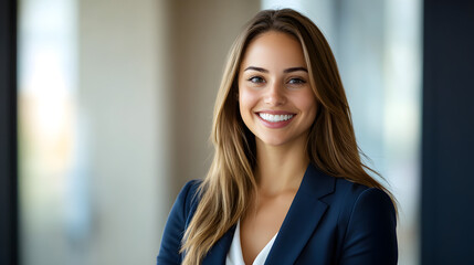 Obraz premium Professional Woman Exudes Success and Leadership