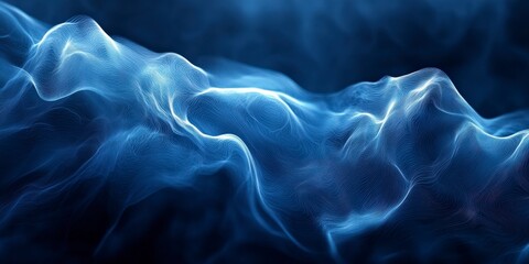 Smoky Blue Abstract Background with Fluid Shapes