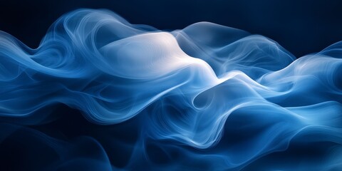 Obraz premium Smoky Blue Abstract Background with Fluid Shapes