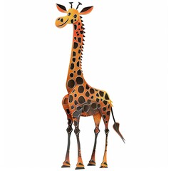 Fototapeta premium Giraffe Metal element animal cartoon isolated whitebackground 16:9