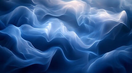 Fototapeta premium Smoky Blue Abstract Background with Fluid Shapes