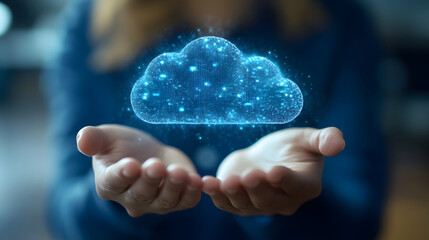 hand holding cloud computing concept