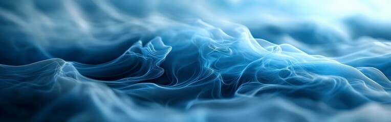 Smoky Blue Abstract Background with Fluid Shapes