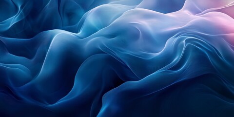 Fototapeta premium Smoky Blue Abstract Background with Fluid Shapes