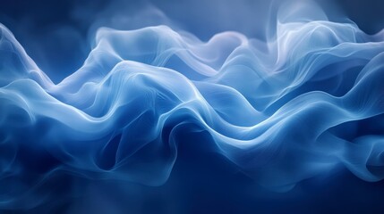Obraz premium Smoky Blue Abstract Background with Fluid Shapes