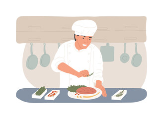 Food decoration isolated cartoon vector illustrations.