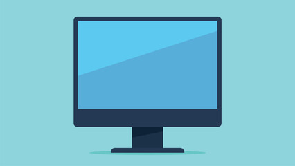 Front facing monitor in flat style. Visible monitor screen. Flat design vector. 