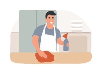 Hygiene standards isolated cartoon vector illustrations.