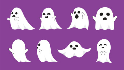 ghost collection pack, cute vector illustrations
