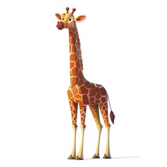 Obraz premium Giraffe Void/Space element animal cartoon isolated whitebackground 16:9