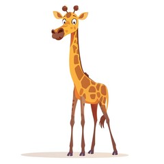 Fototapeta premium Giraffe Void/Space element animal cartoon isolated whitebackground 16:9