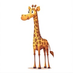 Obraz premium Giraffe Void/Space element animal cartoon isolated whitebackground 16:9
