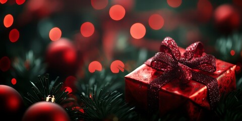 Festive Christmas gift boxes. New year background with gifts