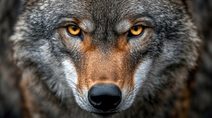 Fototapeta premium Intense Wolf Stare in a Detailed Portrait