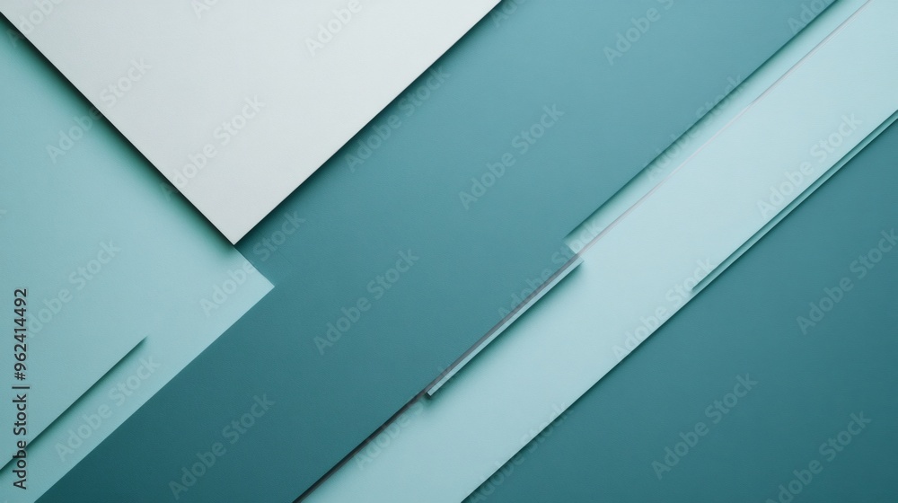 Aufkleber abstract geometric pattern of teal and light blue overlapping shapes.