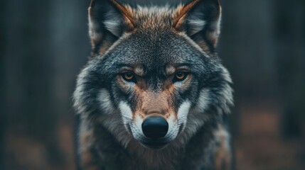 Intense Wolf Stare in a Detailed Portrait