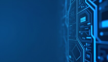 A dark blue tech-inspired background with digital circuit elements, perfect for high-tech, IT-related presentations or futuristic themes.