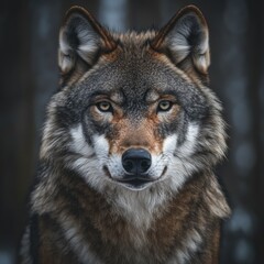 Fototapeta premium Intense Wolf Stare in a Detailed Portrait