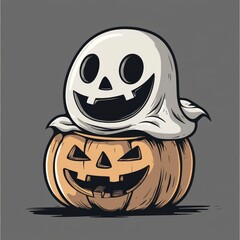 Friendly Ghost on Pumpkin