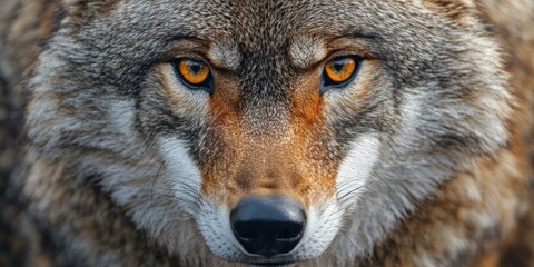 Obraz premium Intense Wolf Stare in a Detailed Portrait