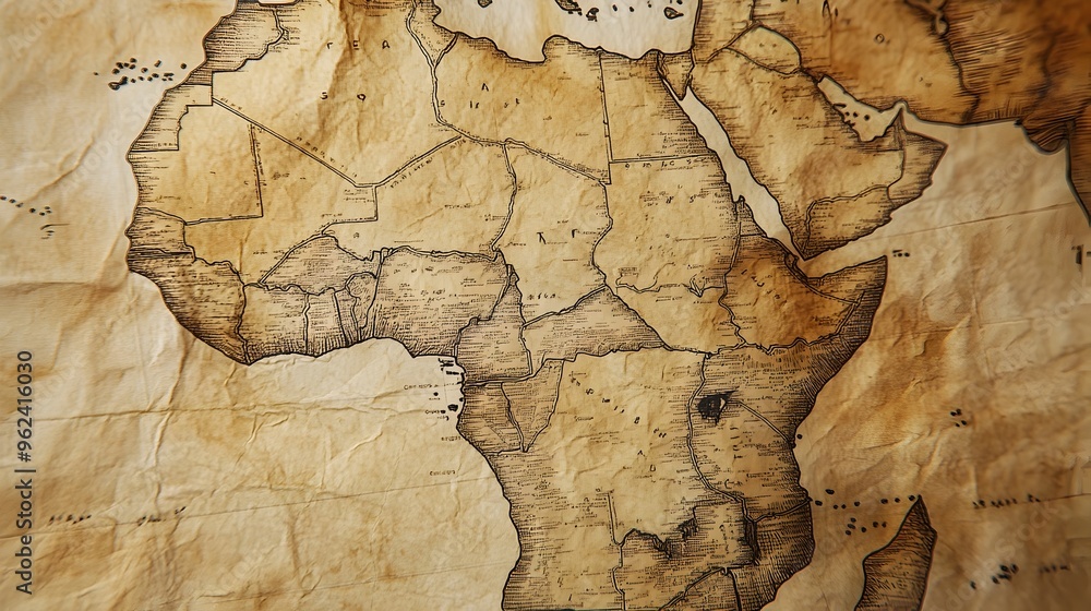 Poster a detailed map of the african continent displaying the geographical spread and outbreak patterns of 