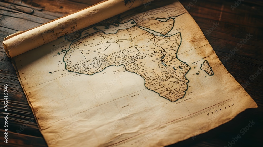 Poster digital geographic map of the african continent displaying data and statistics related to the spread