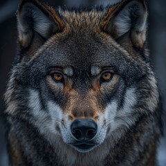 Fototapeta premium Intense Wolf Stare in a Detailed Portrait