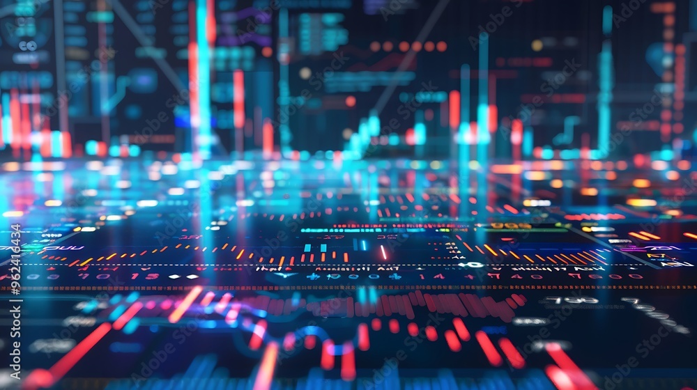 Poster abstract representation of a digital interface