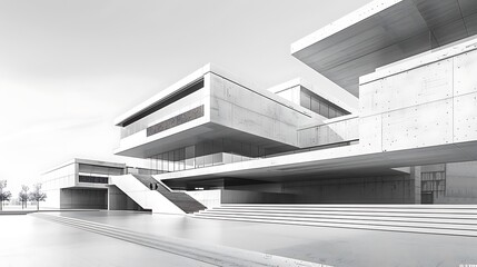 Modern Concrete Architecture with Minimalist Design