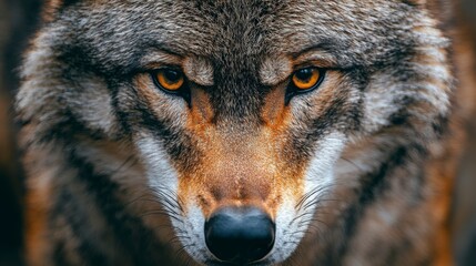 Fototapeta premium Intense Wolf Stare in a Detailed Portrait