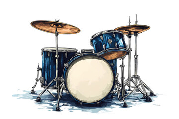 Obraz premium drum clipart illustration, with isolated transparent background