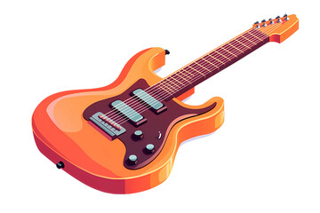 Obraz premium stunning electric guitars isolated at transparent background