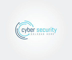 Cyber security logo design template