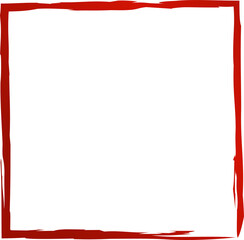 Square red frames in grunge style. Elements for design