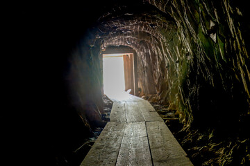 Underground tunnel on the Spring Creek Trailhead near Sheridan Lake in the Black Hills of South Dakota 