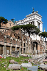 Rome, the Forum Romanum, the forum of Cesar and the remains of the Temple of Venus Genetrix,...