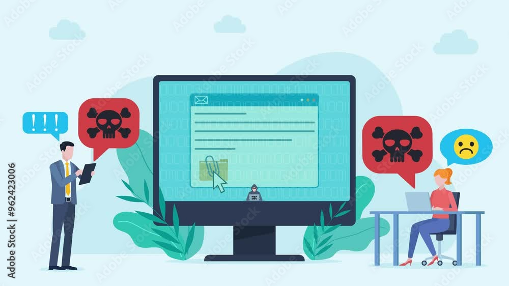Poster employees working in a company receive an email with a trojan. after a while, their devices are infe
