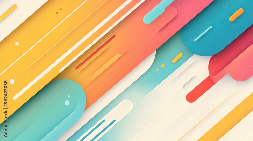 Poster discover sleek flat illustrations that blend textures and geometric shapes, adding depth and intrigu