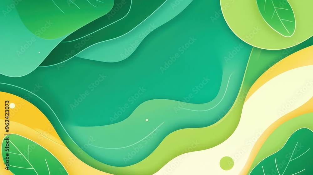 Poster unique abstract green backdrop with striking shapes and textures, ideal for modern design projects.