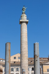 Trajan's Forum (Foro di Traiano) is a forum designed by the Roman Emperor Trajan. Arcaded square, the Basilica Ulpia, Trajan's Column and the Temple of Trajan.