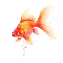Goldfish Empathy emotion fantasy animal cartoon isolated whitebackground