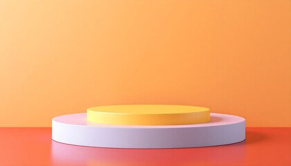 Colorful podium pedestal with matte color background. Style-10